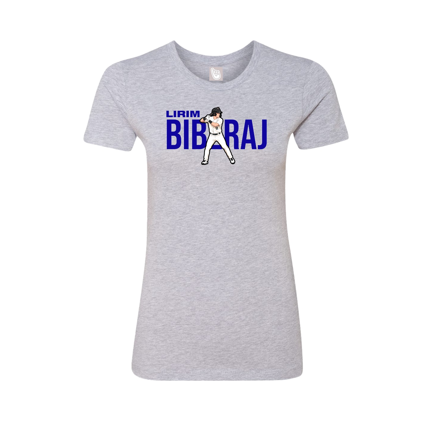 Fitted Women's Tee — Player Name in Grey