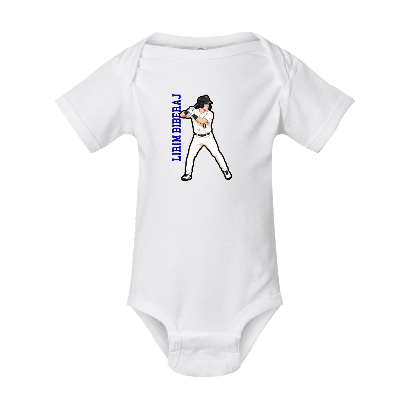 Baby Onesie — Name Vertical in White