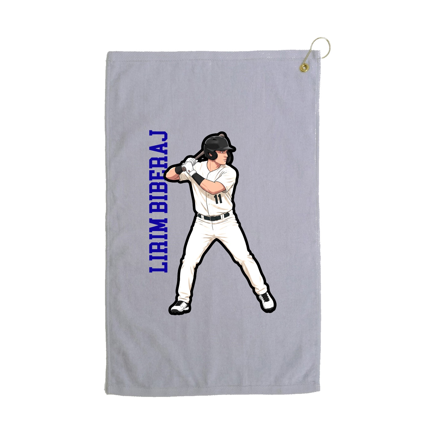 Golf Towel — Name Vertical in Grey