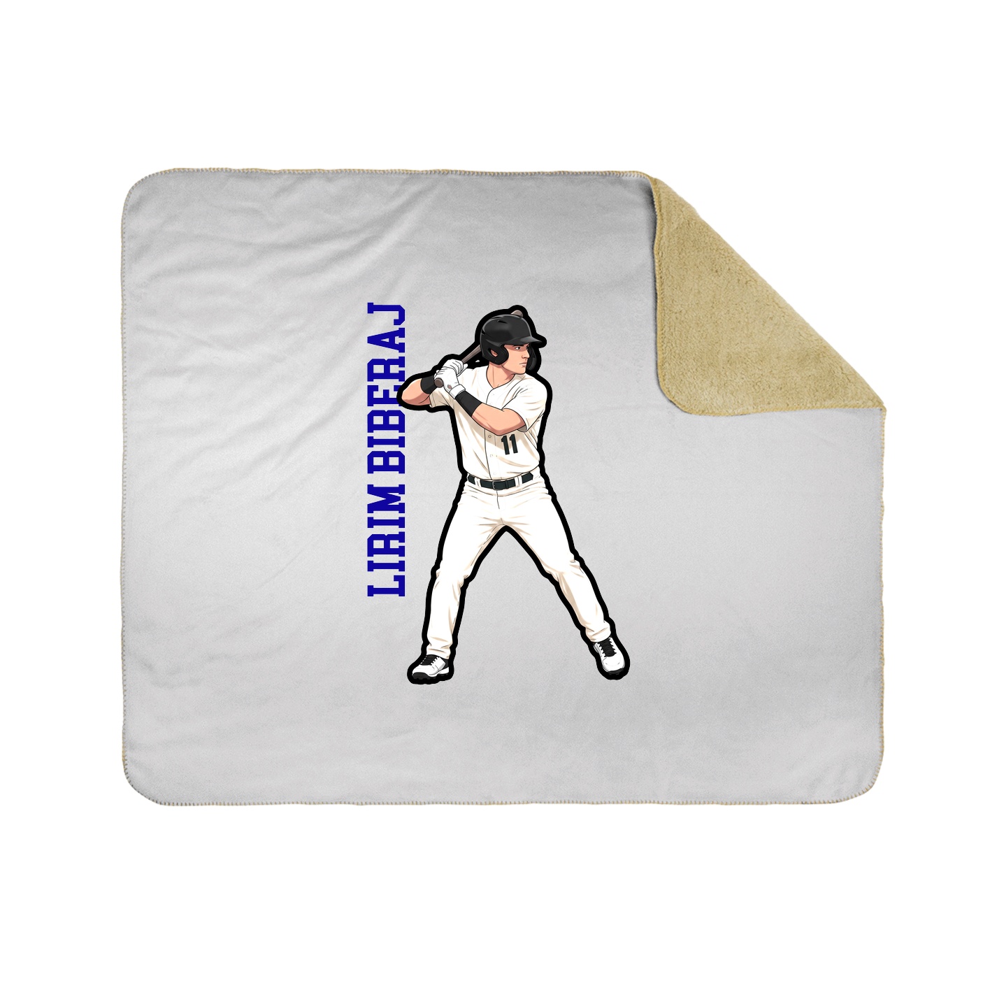 Throw Blanket — Name Vertical in White