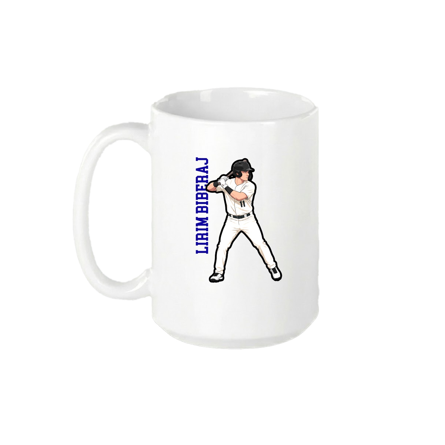 15oz Coffee Mug — Name Vertical in White