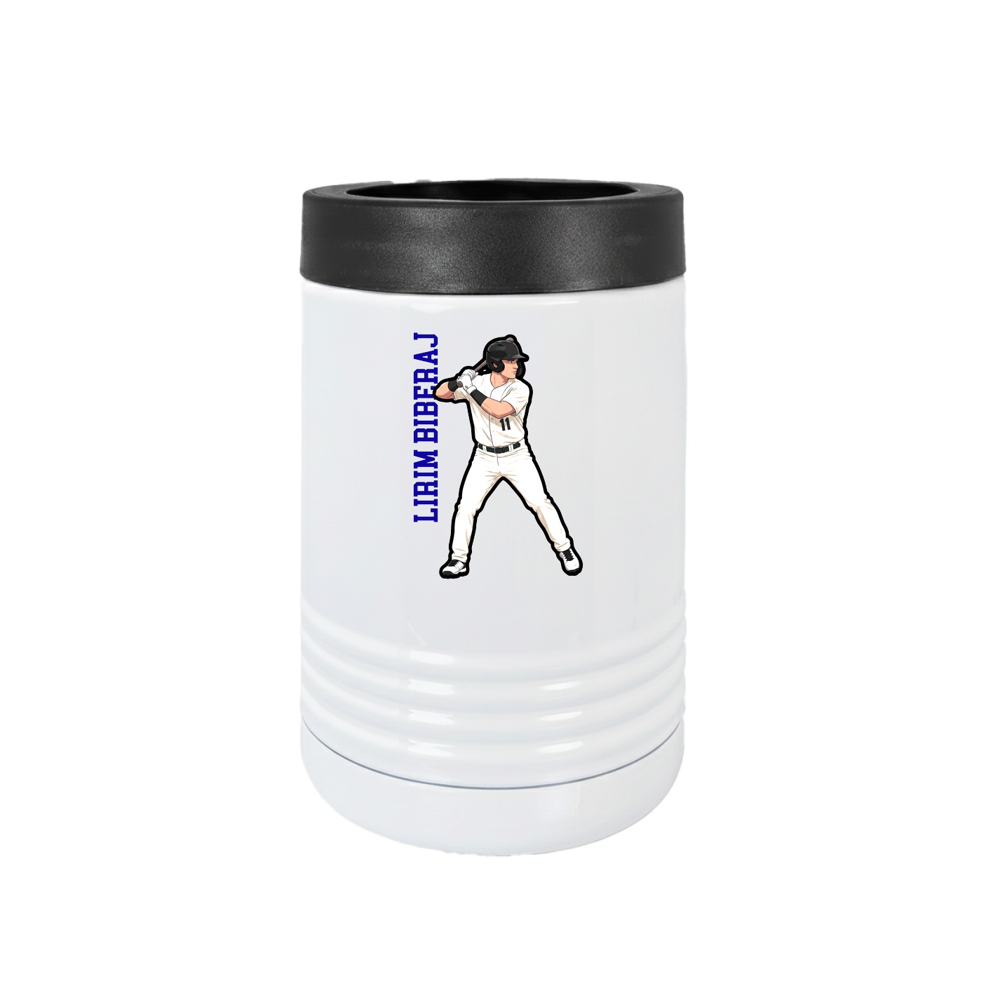 Beverage Holder — Name Vertical in White