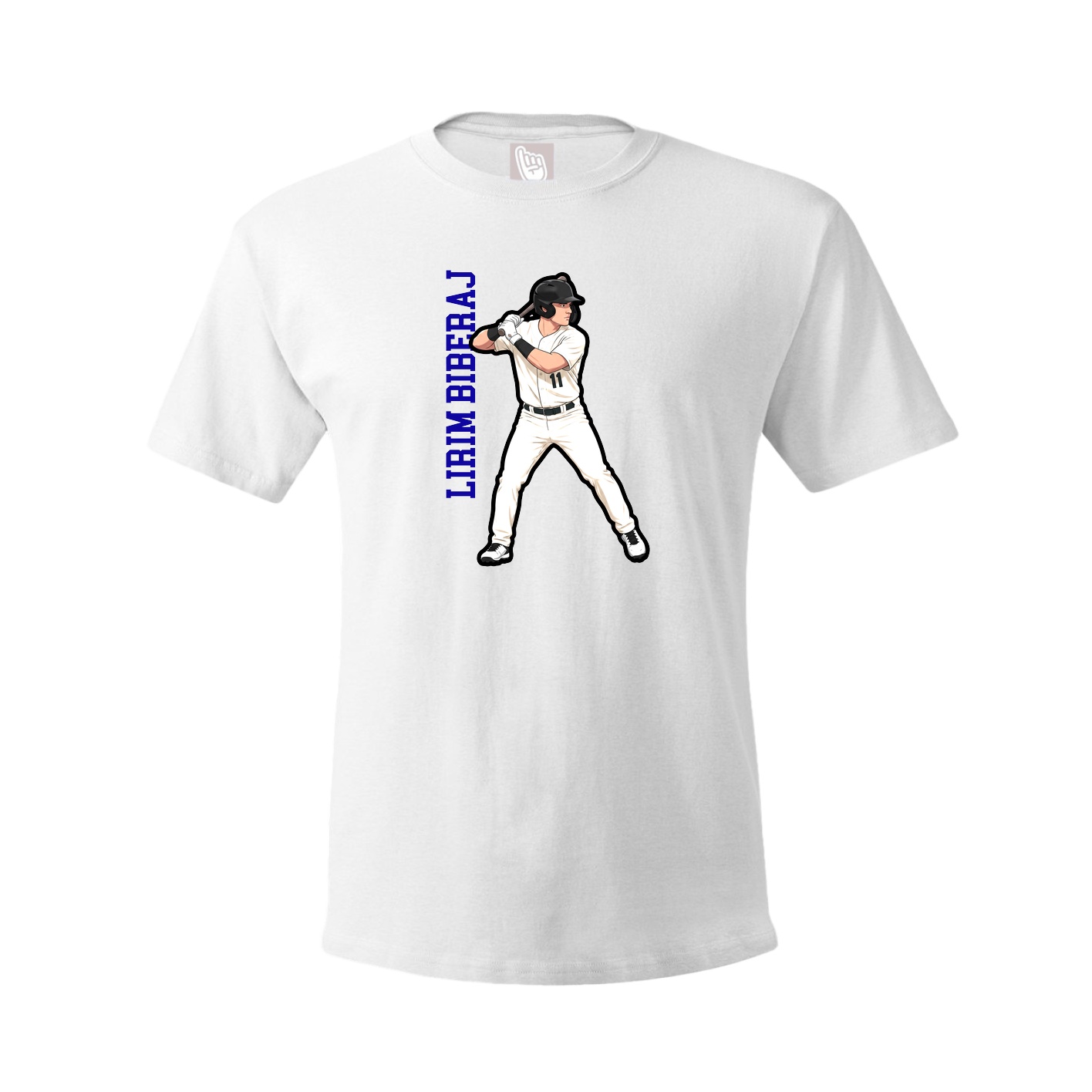 Tee — Name Vertical in White