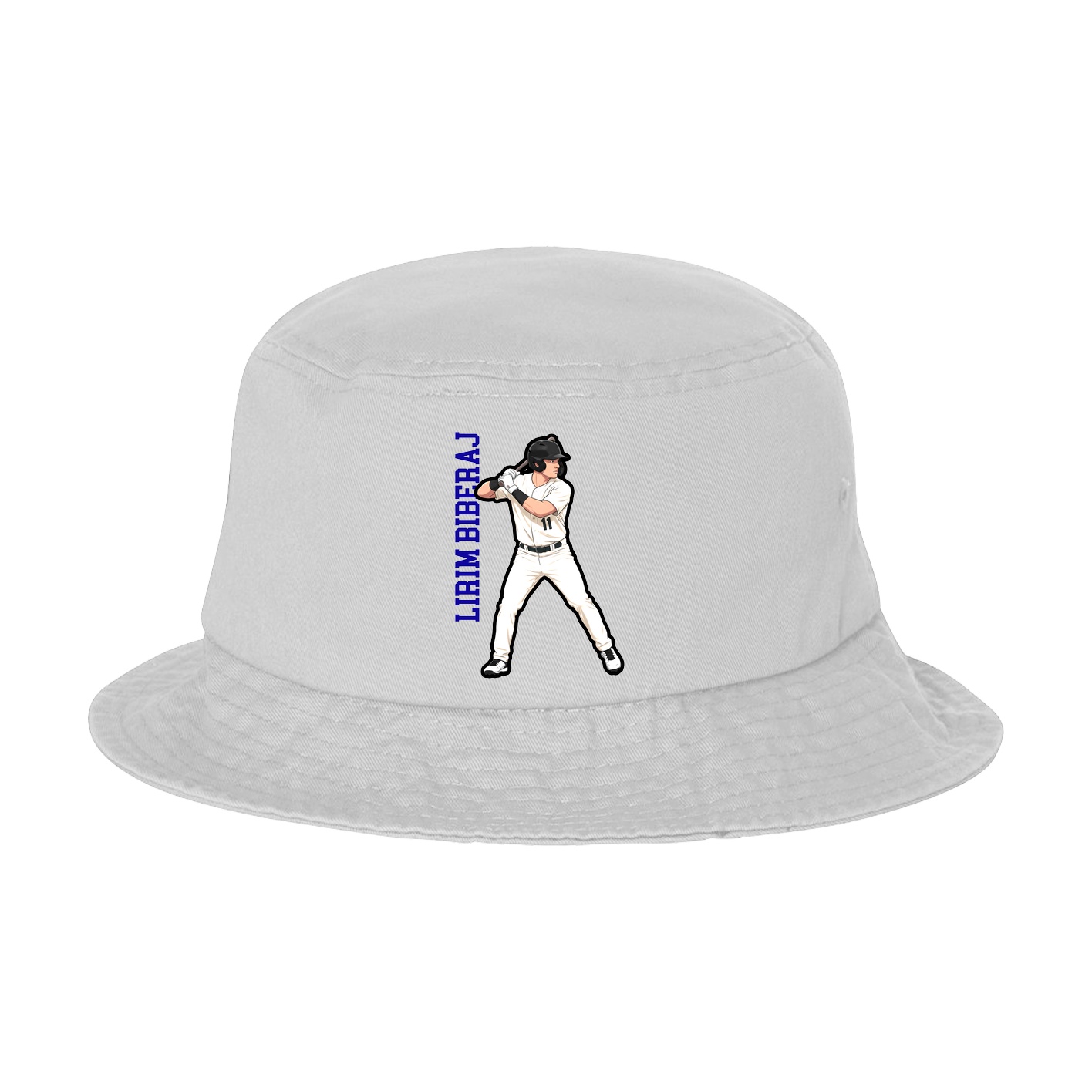 Bucket Cap — Name Vertical in White