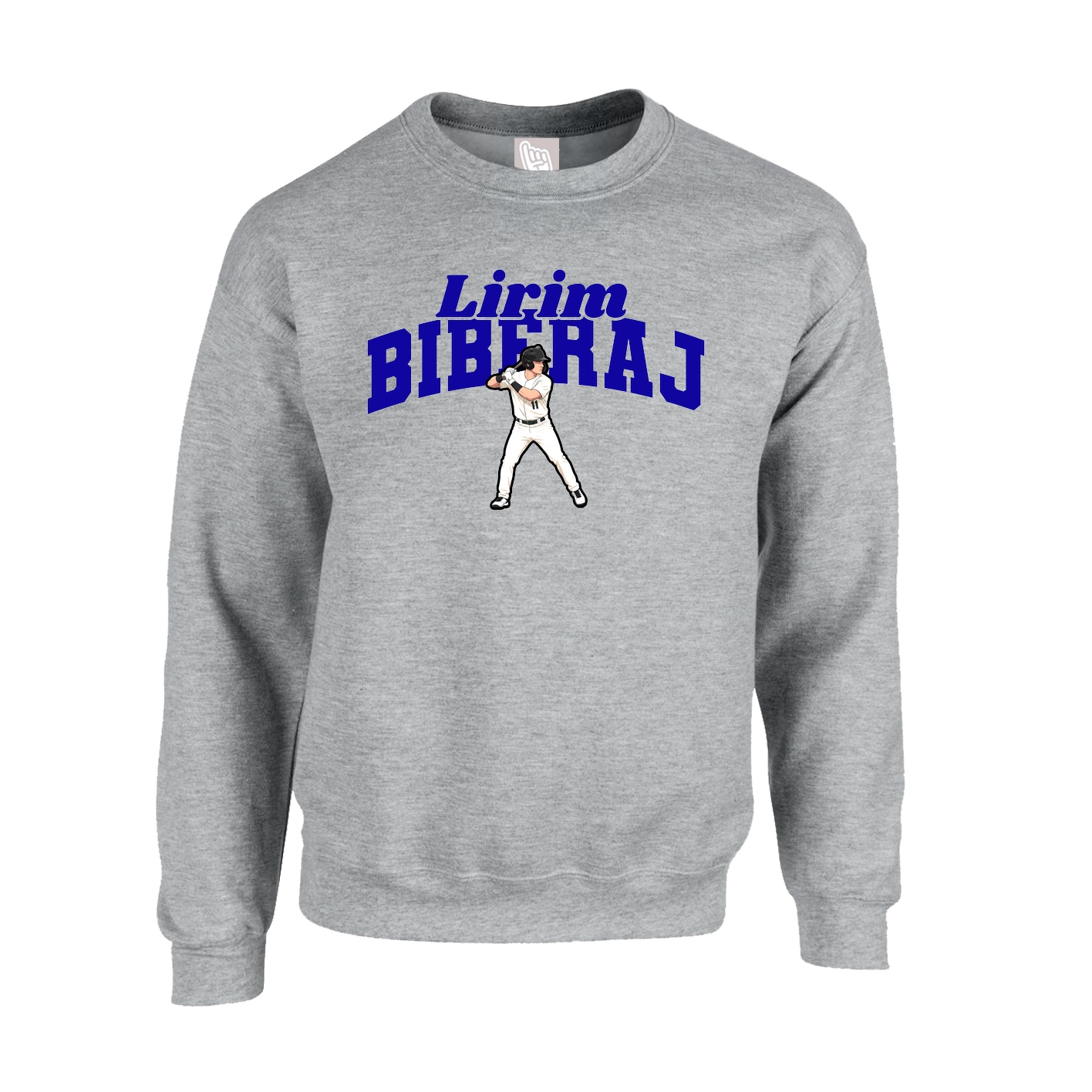 Fleece Crew — Signature Arch in Grey