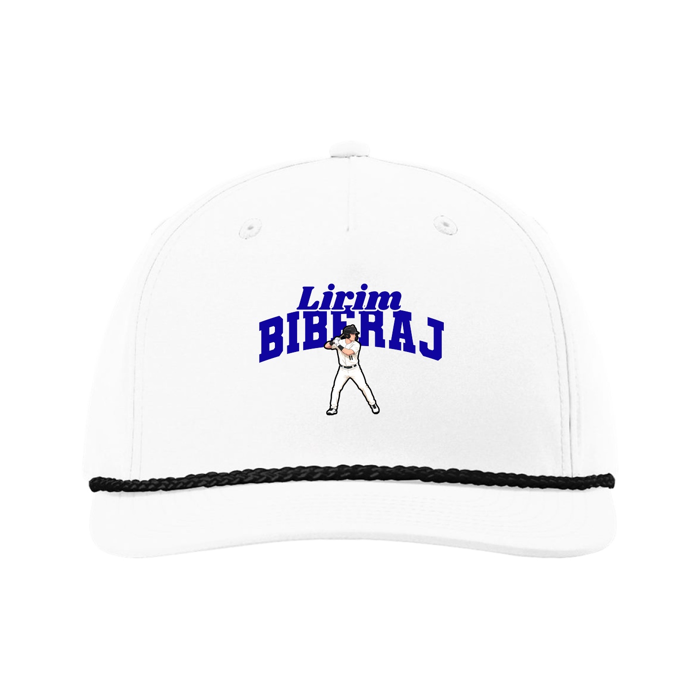 Five-Panel Classic Rope Cap — Signature Arch in White