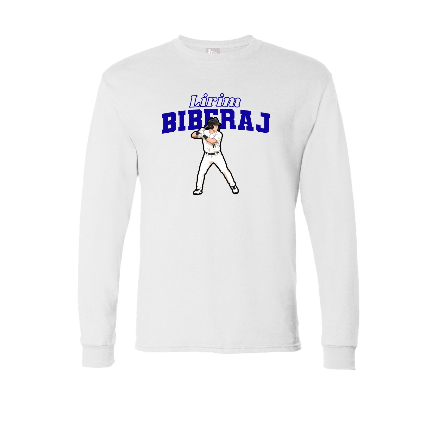 Long Sleeve Tee — Name Arch in White