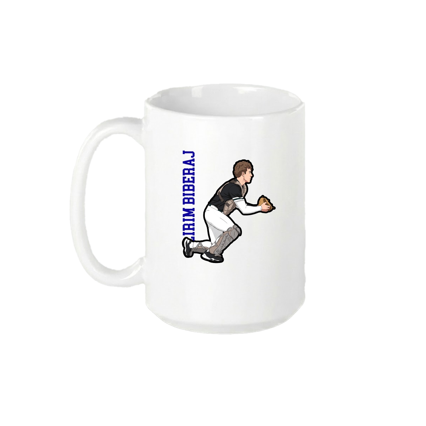 15oz Coffee Mug — Name Vertical in White