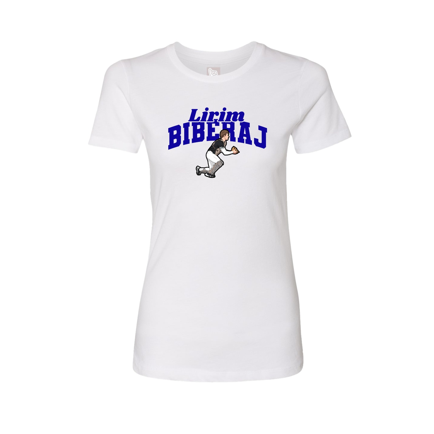 Fitted Women's Tee — Signature Arch in White