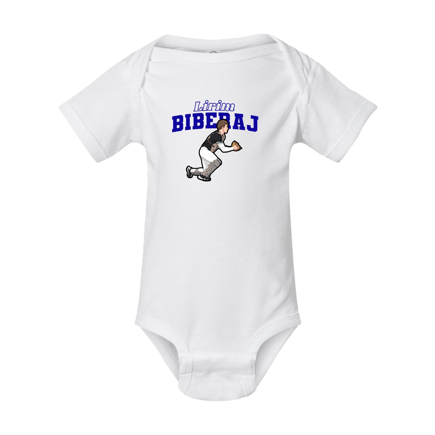 Baby Onesie — Name Arch in White