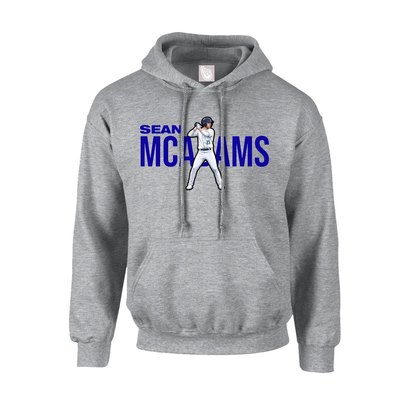 Youth Hoodie — Player Name in Grey