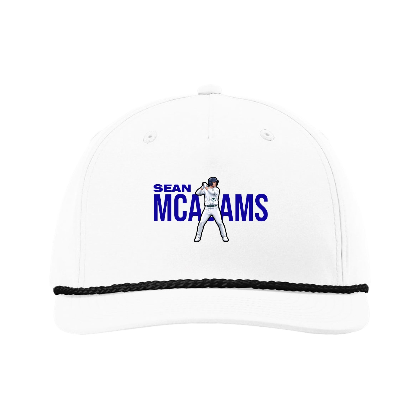 Five-Panel Classic Rope Cap — Player Name in White