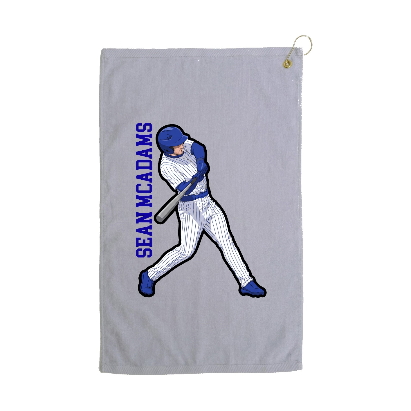 Golf Towel — Name Vertical in Grey