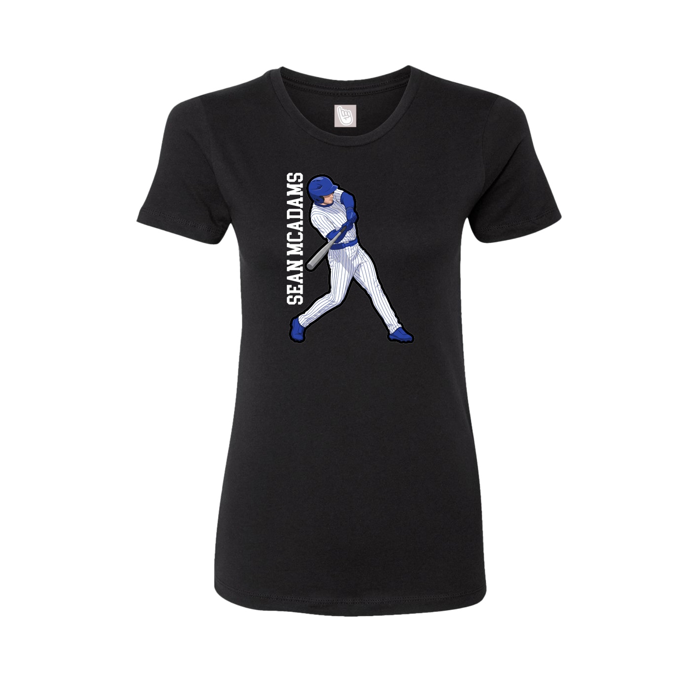 Fitted Women's Tee — Name Vertical in Black
