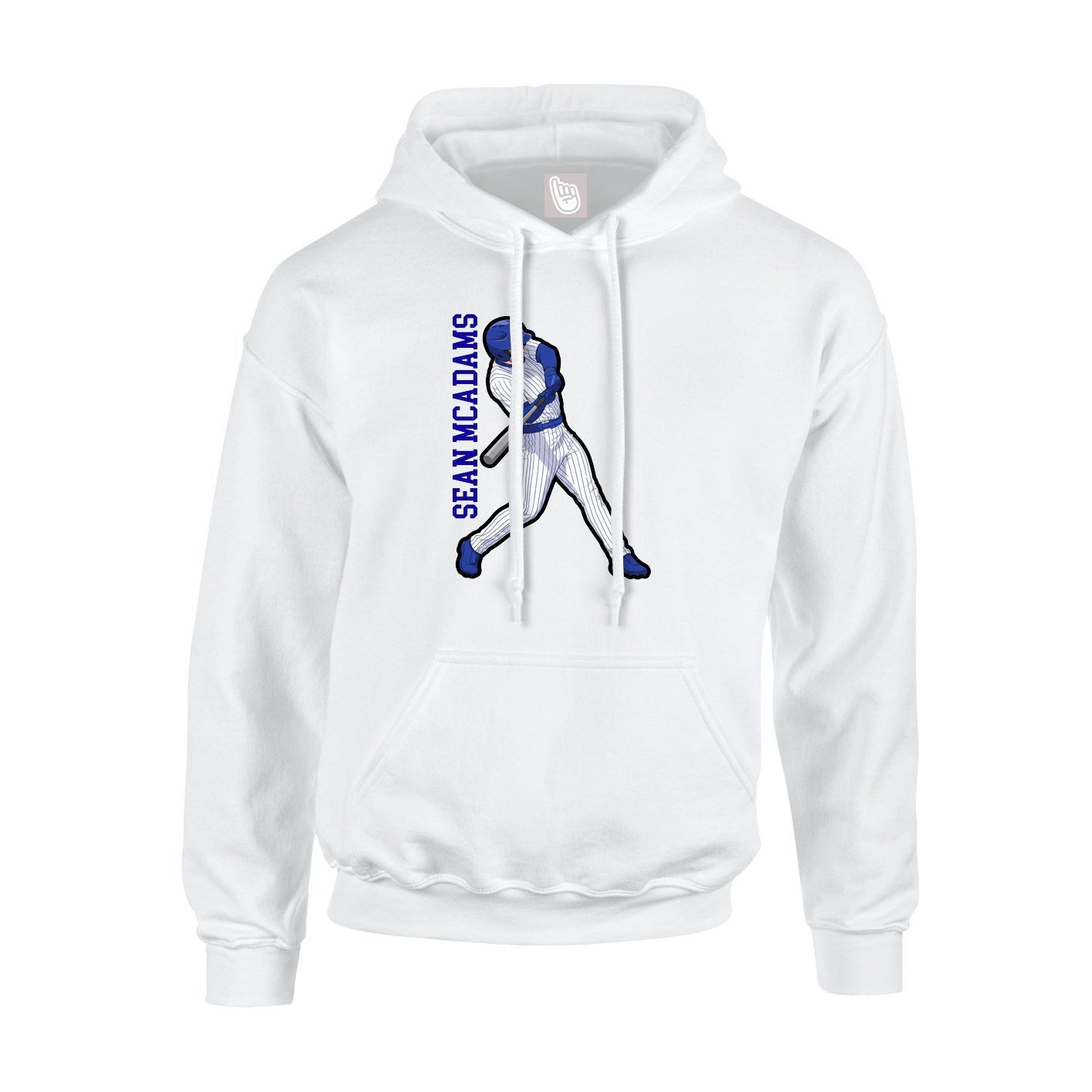 Youth Hoodie — Name Vertical in White