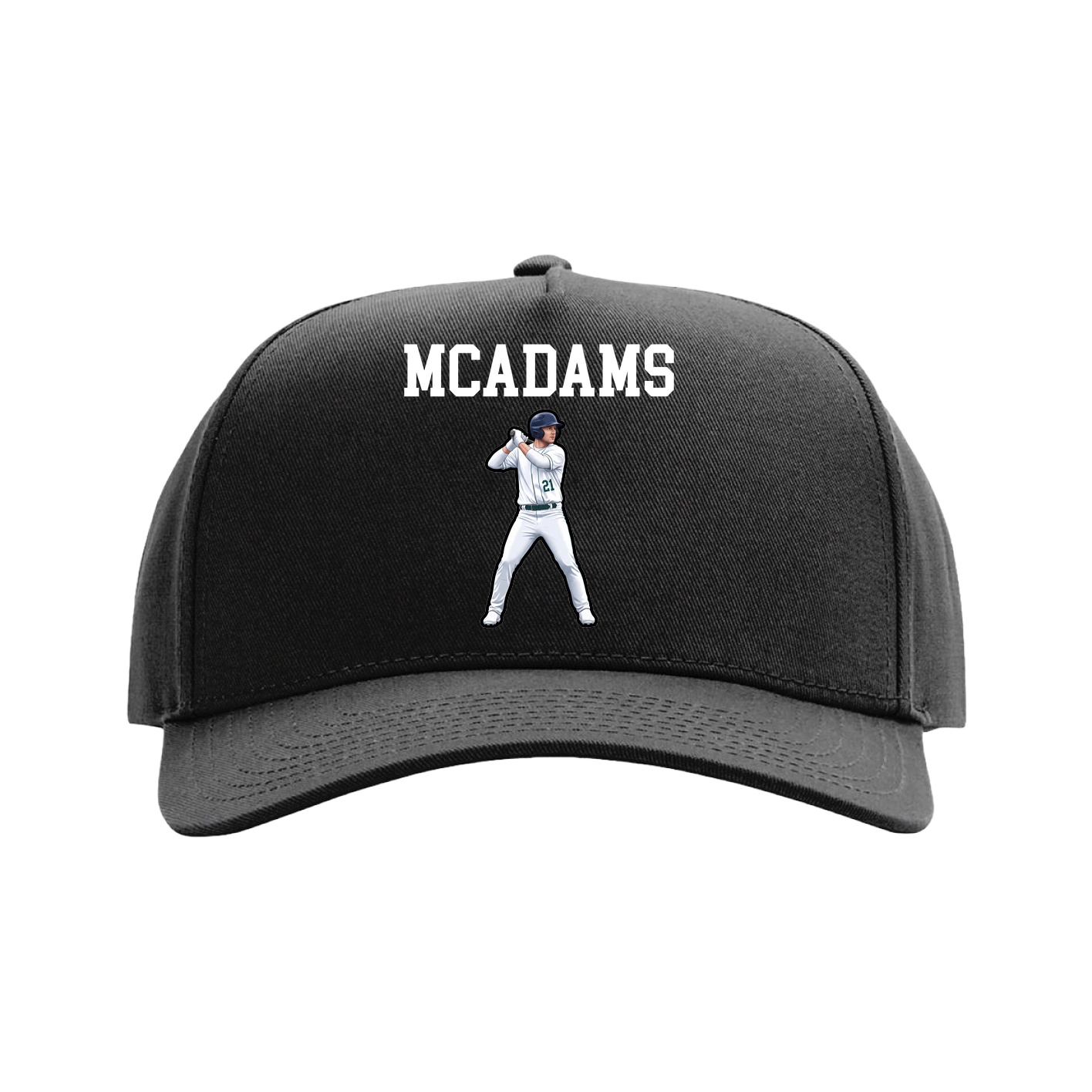 Full Fabric Five-Panel Champ Cap — Shirsey in Black