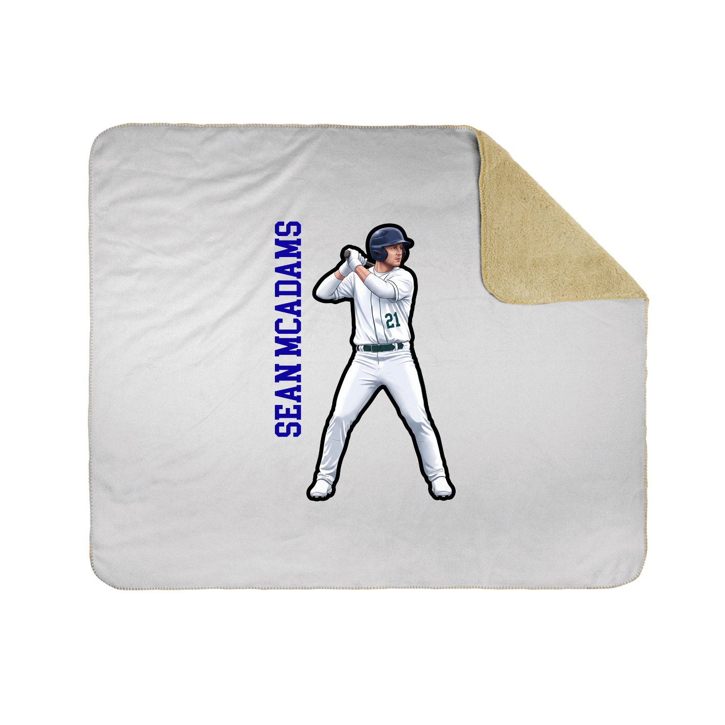 Throw Blanket — Name Vertical in White