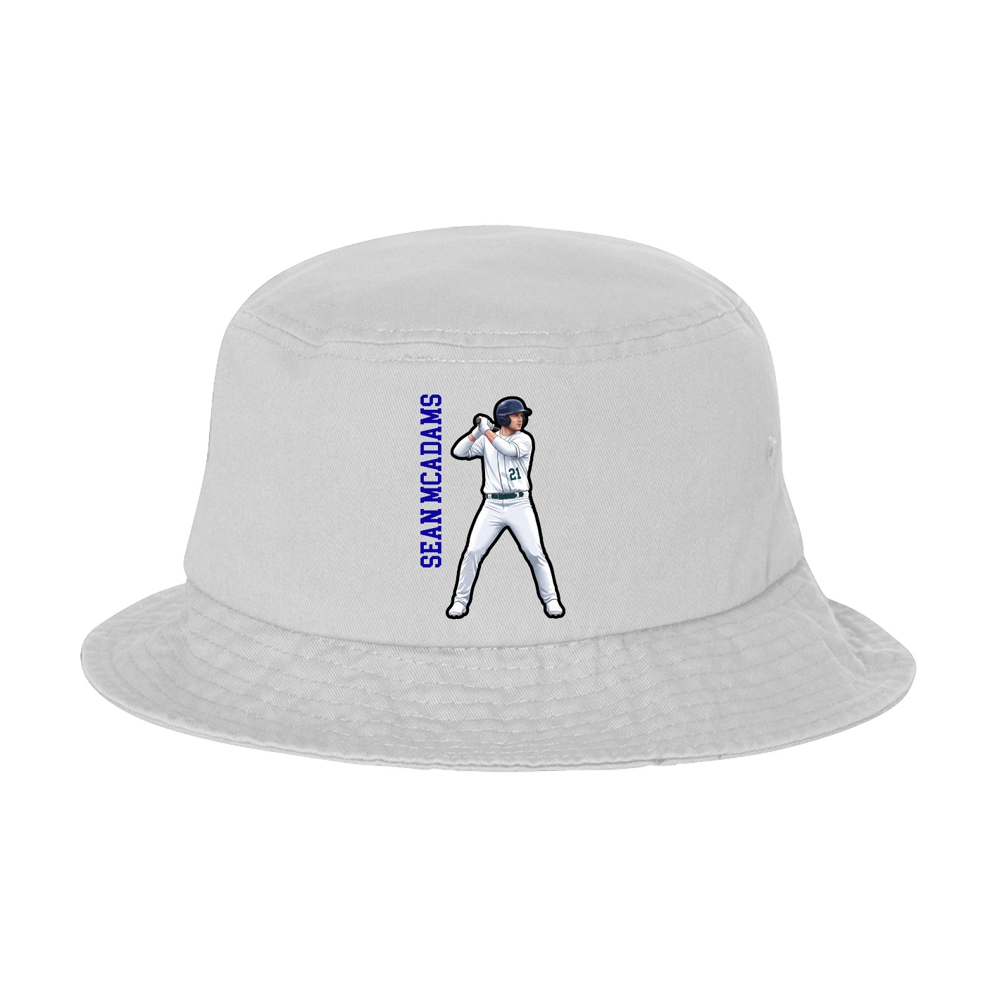 Bucket Cap — Name Vertical in White