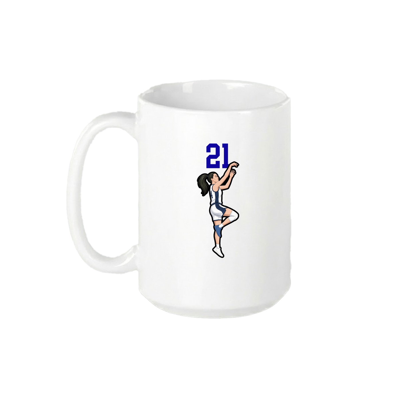 15oz Coffee Mug — Number Top in White