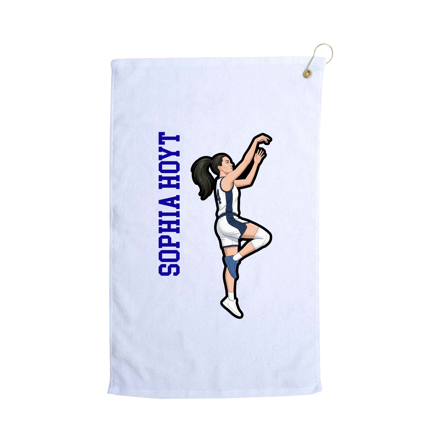 Golf Towel — Name Vertical in White