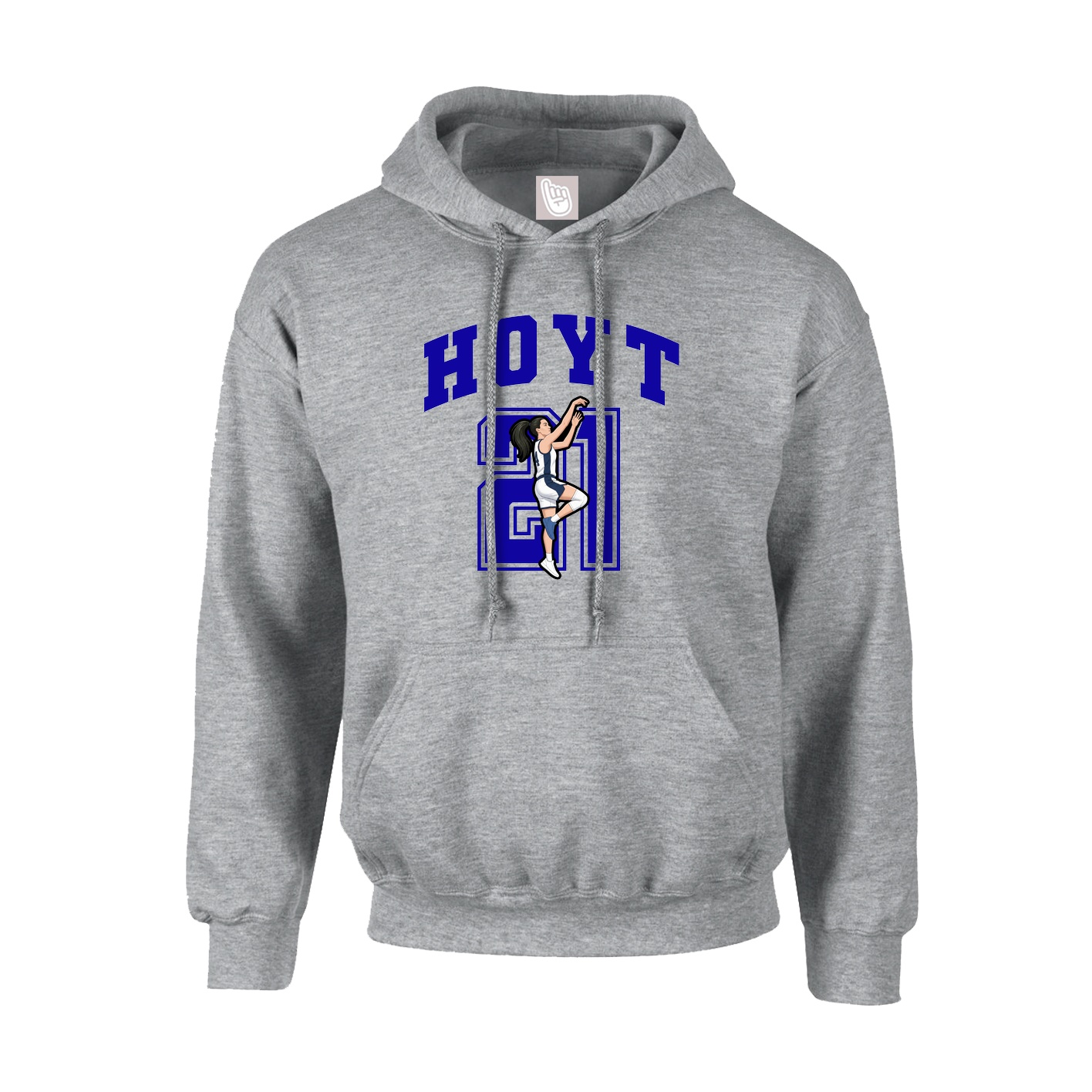 Youth Hoodie — Number in Grey