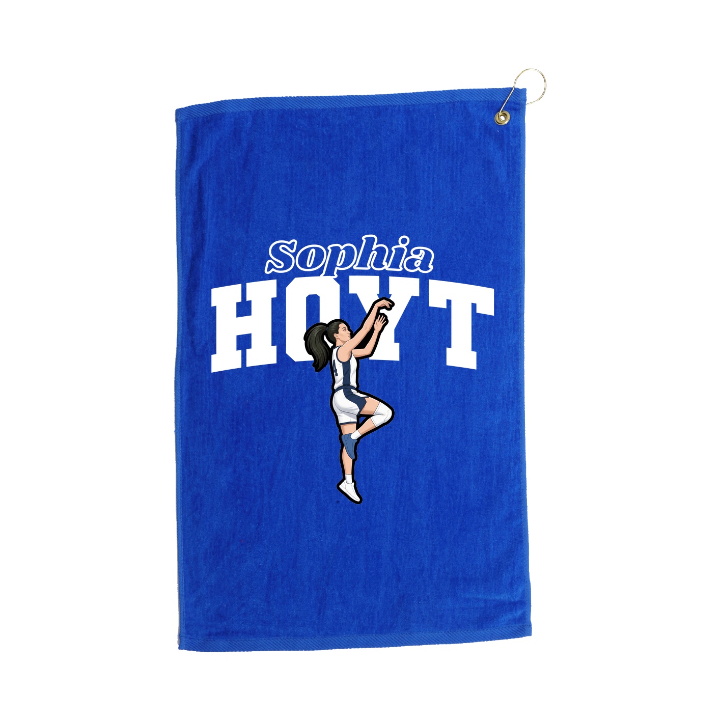 Golf Towel — Name Arch in Royal