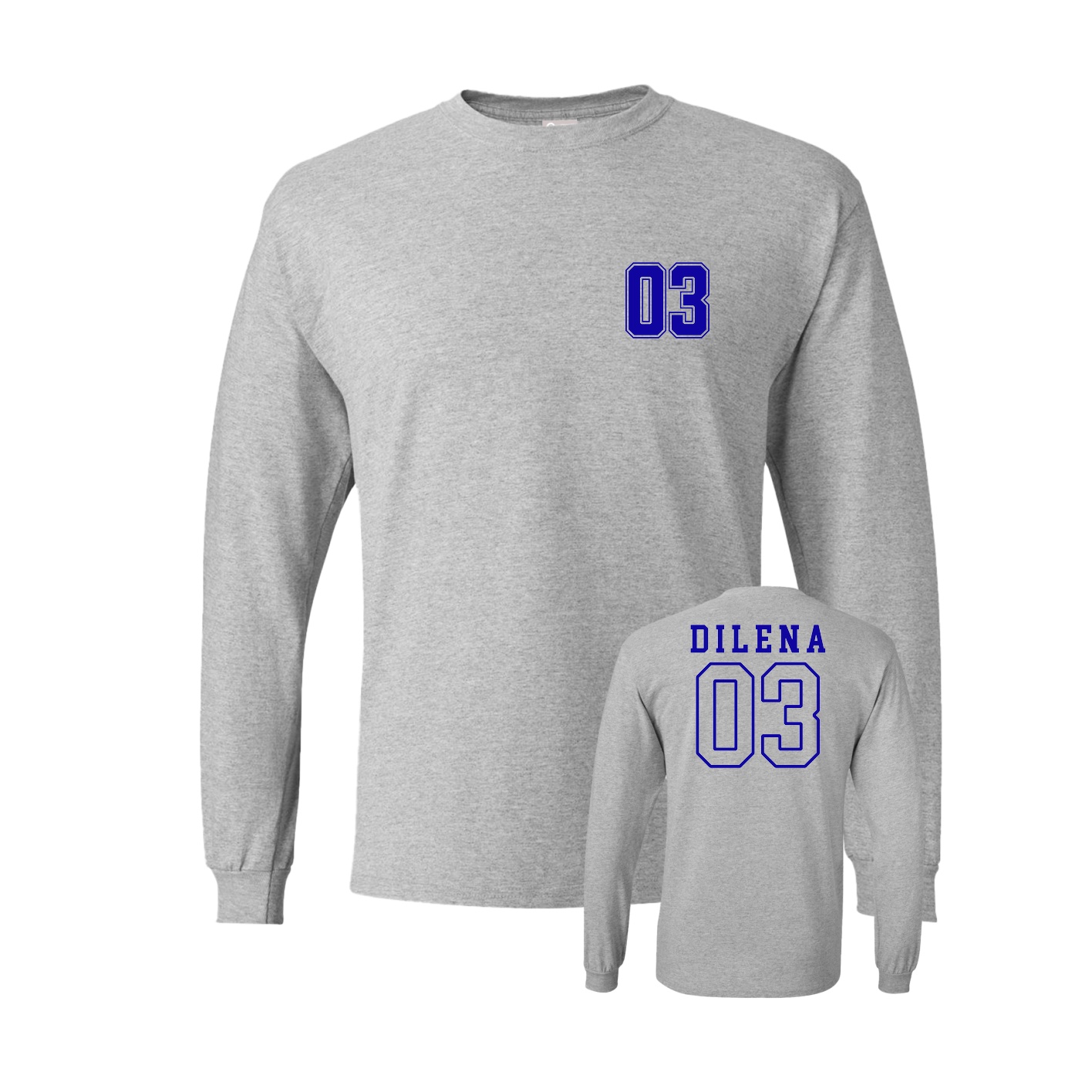 Long Sleeve Tee — Chest Back in Grey