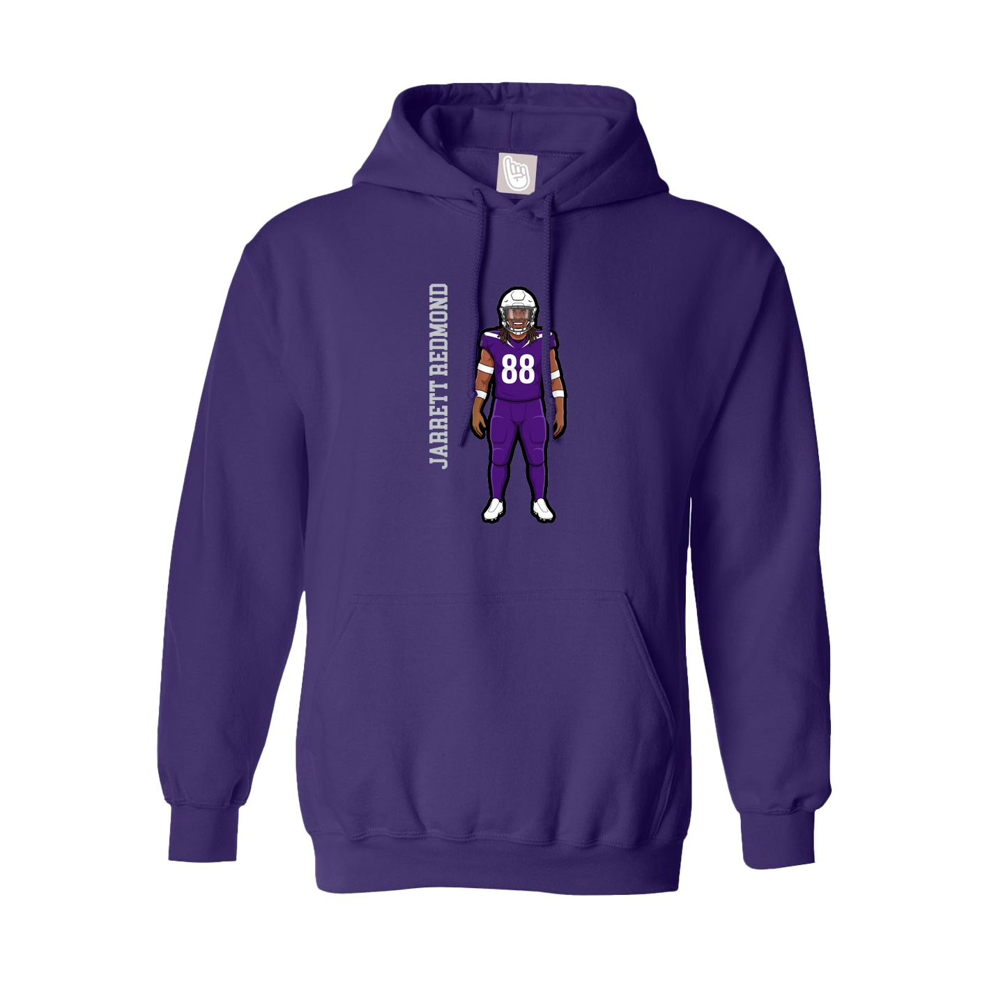 Youth Hoodie — Name Vertical in Purple
