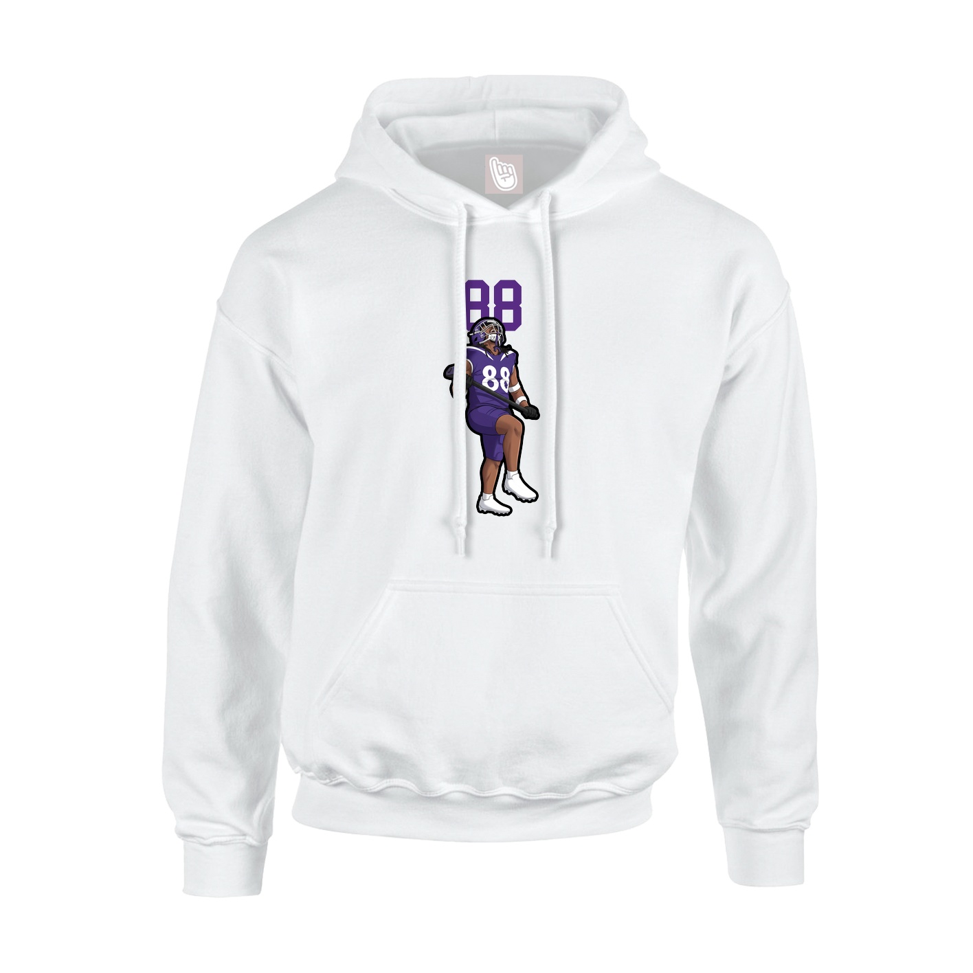 Youth Hoodie — Number Top in White