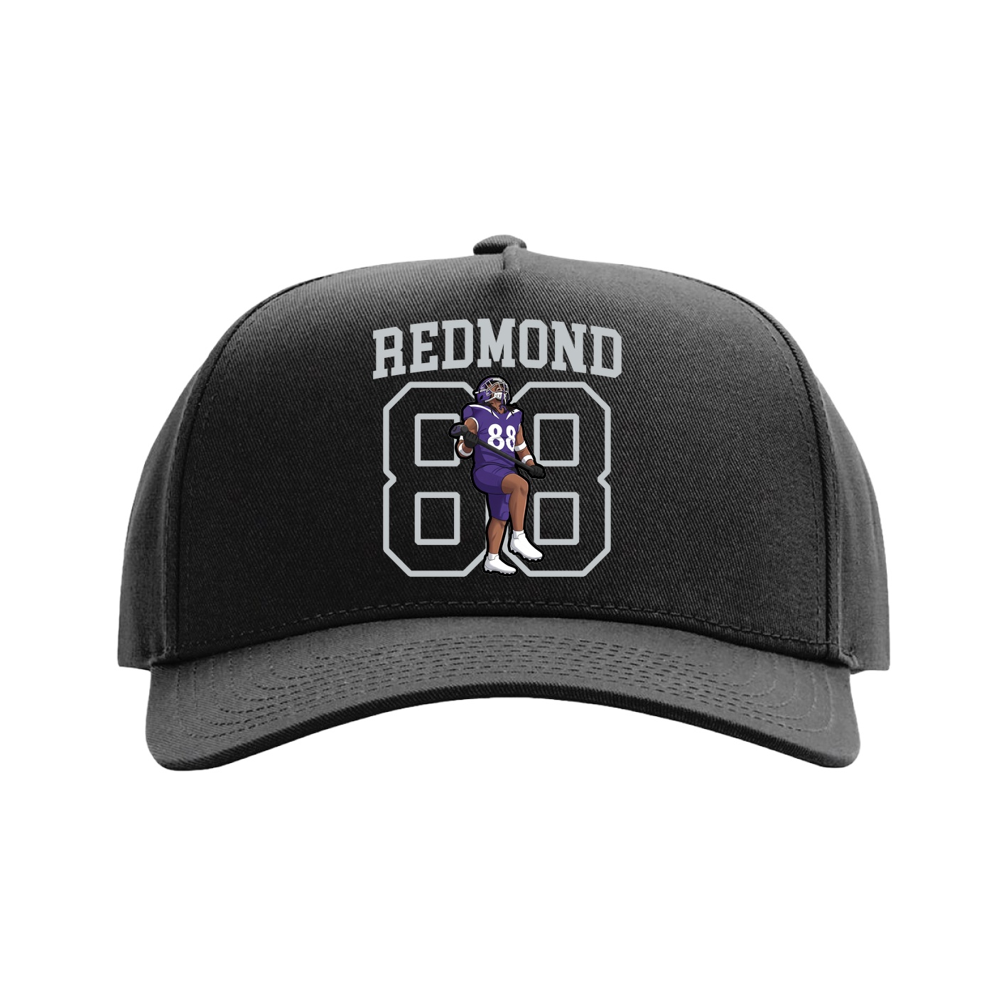 Full Fabric Five-Panel Champ Cap — Shirsey in Black