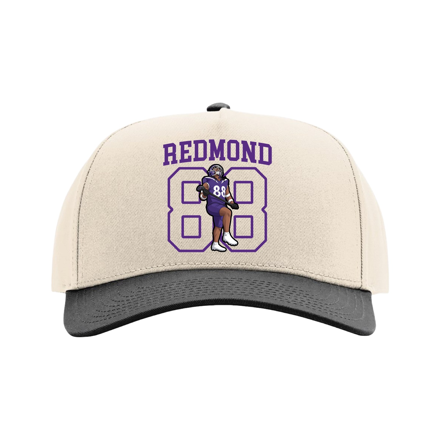 Full Fabric Five-Panel Champ Cap — Shirsey in Cream/Black