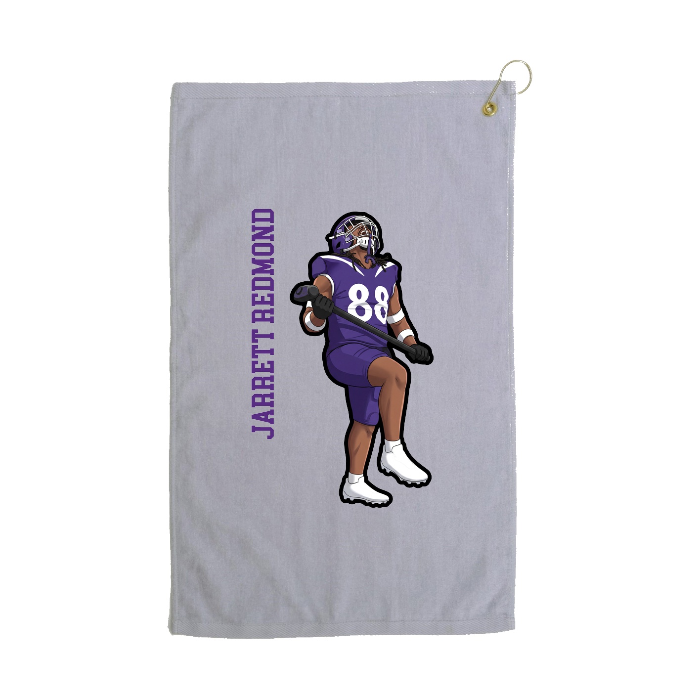 Golf Towel — Name Vertical in Grey