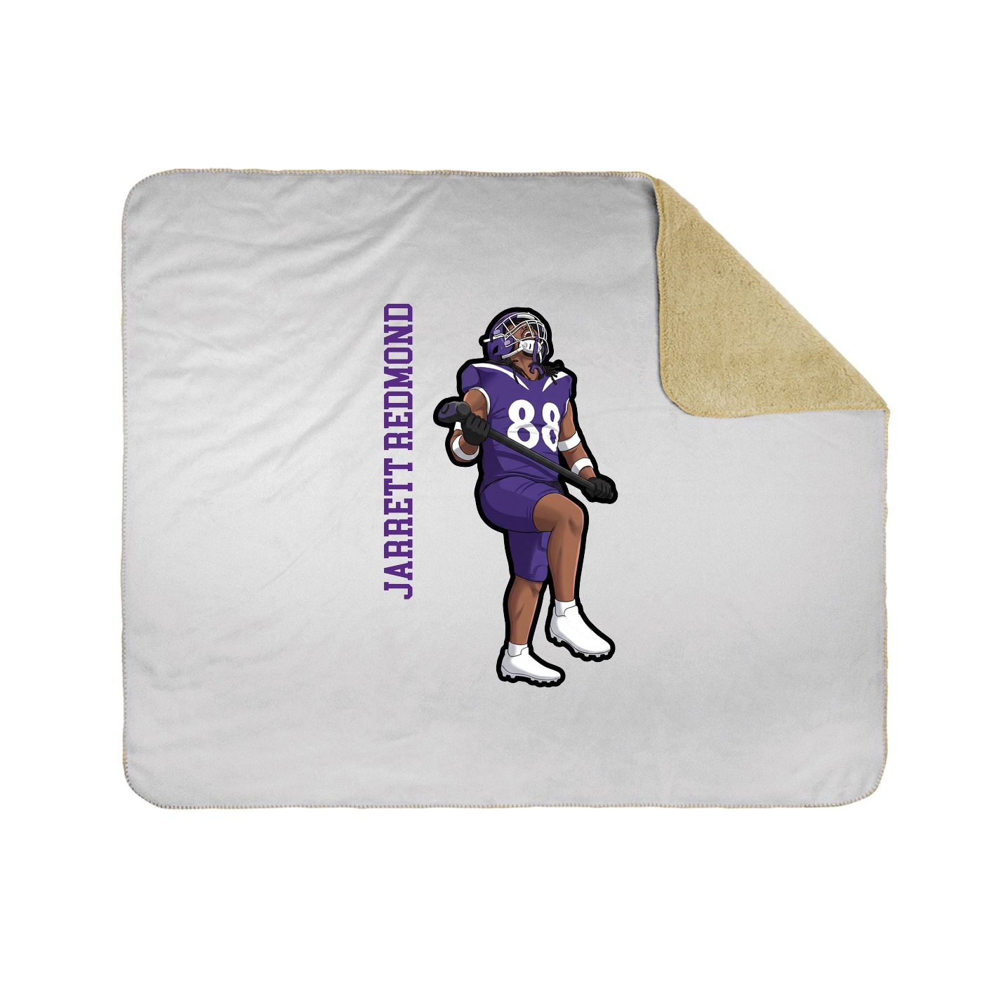 Throw Blanket — Name Vertical in White
