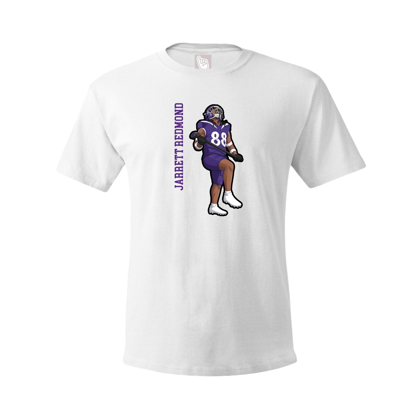 Youth Tee — Name Vertical in White