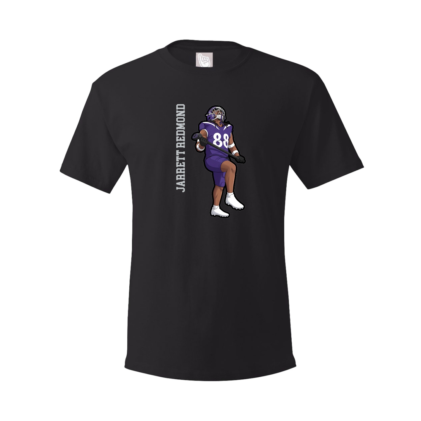 Youth Tee — Name Vertical in Black