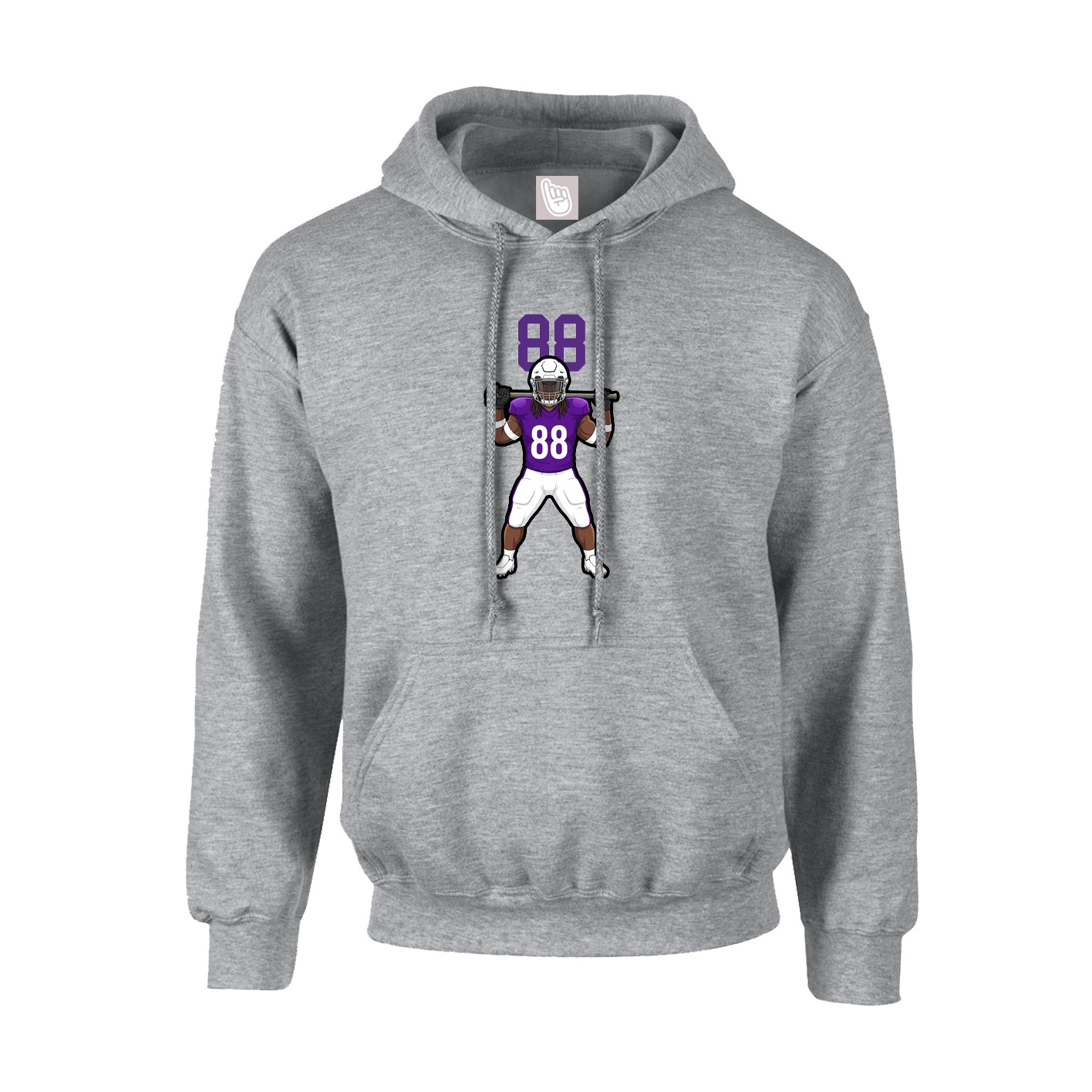 Youth Hoodie — Number Top in Grey