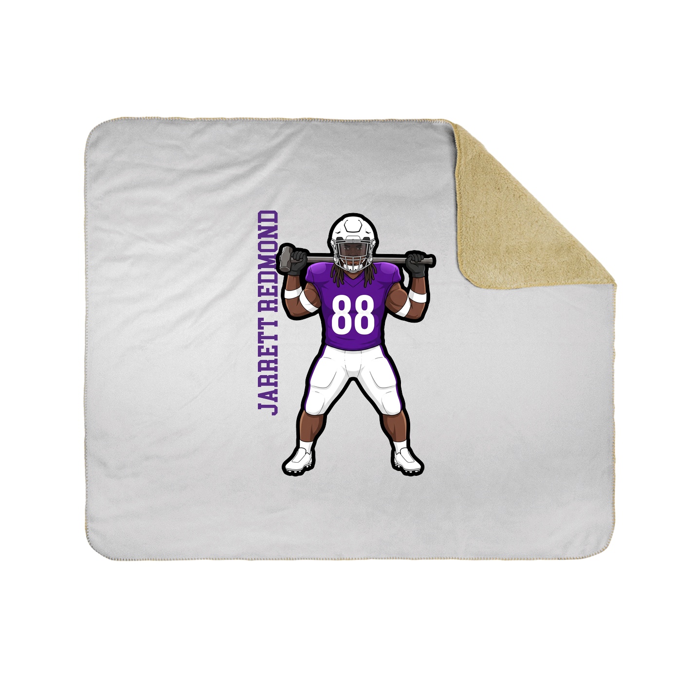 Throw Blanket — Name Vertical in White