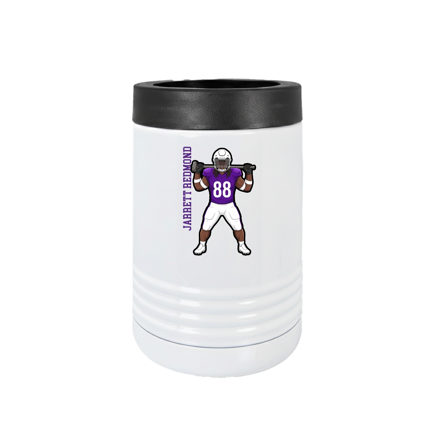 Beverage Holder — Name Vertical in White