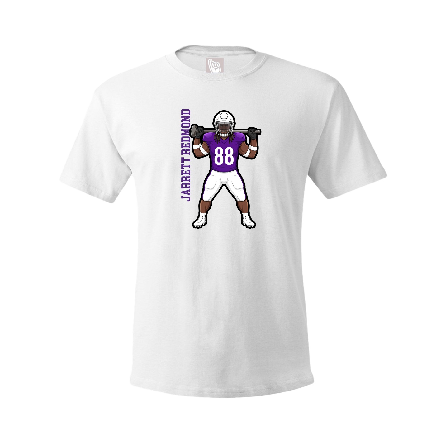 Tee — Name Vertical in White