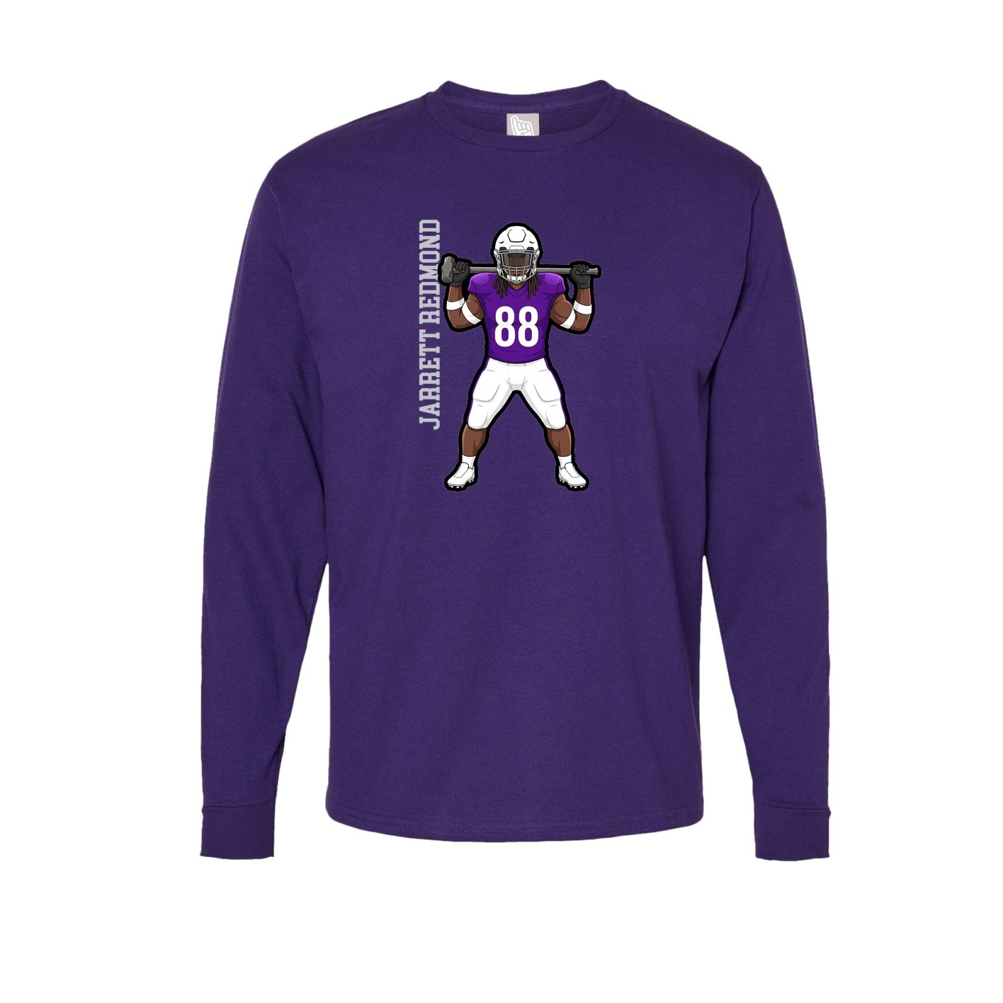 Long Sleeve Tee — Name Vertical in Purple
