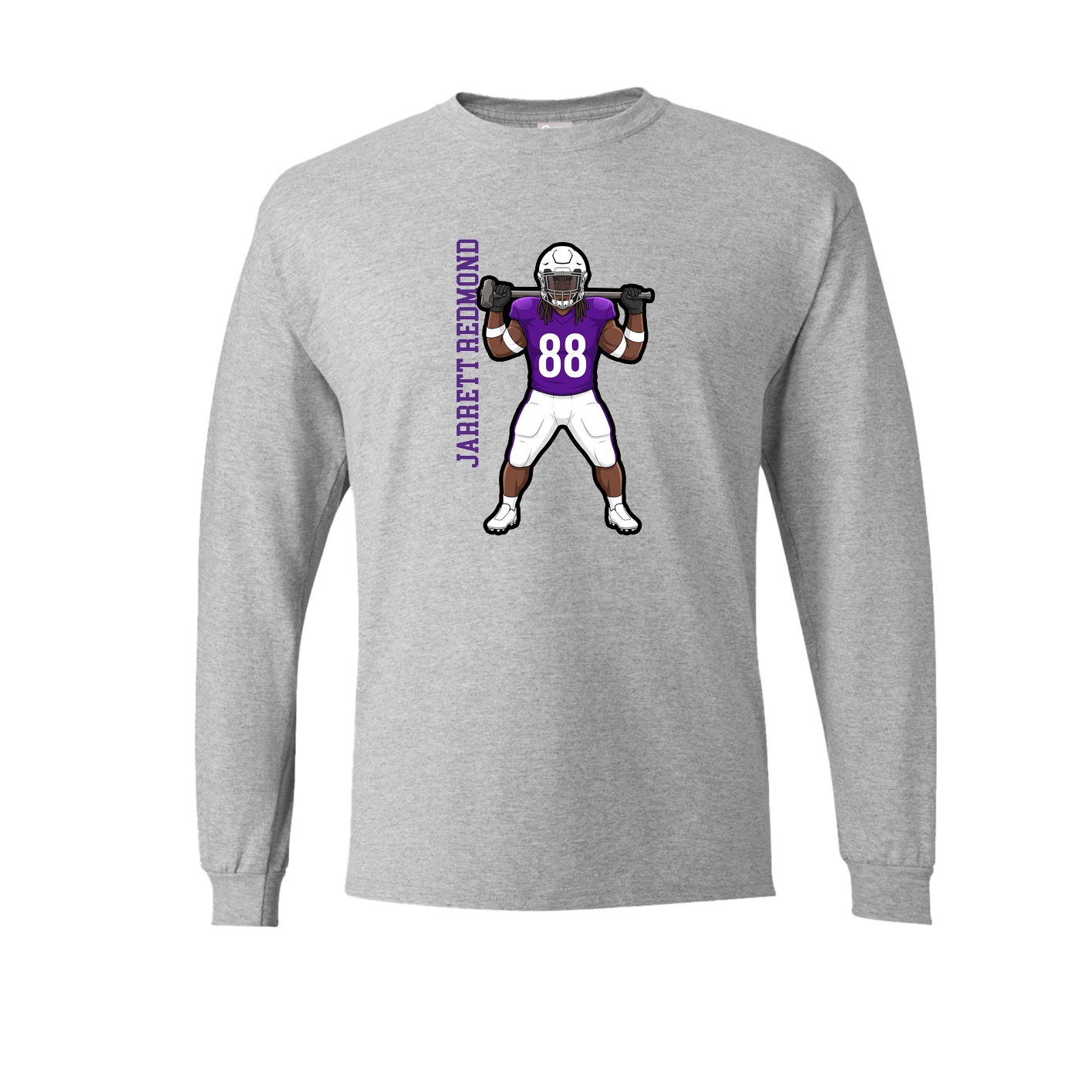 Long Sleeve Tee — Name Vertical in Grey