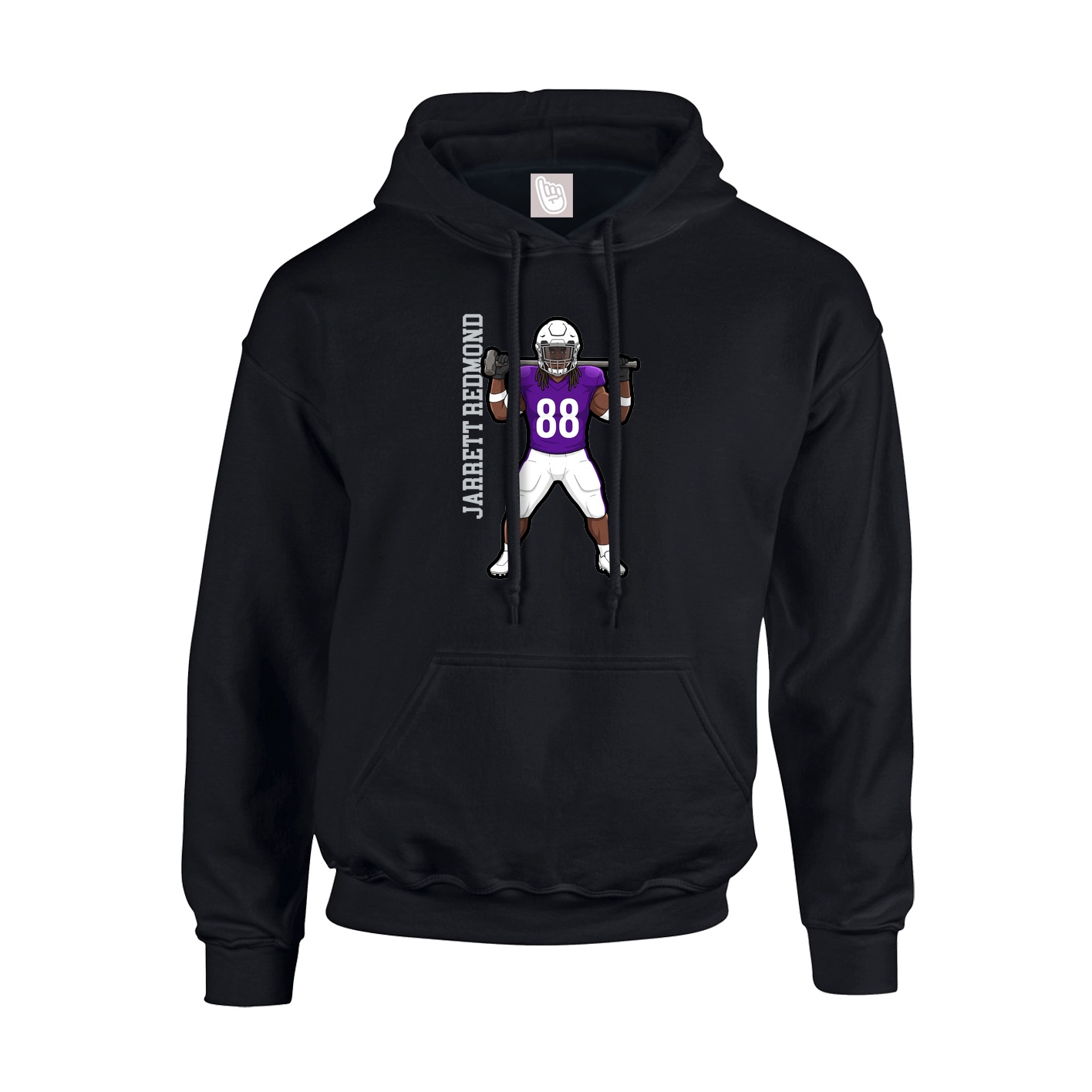Youth Hoodie — Name Vertical in Black
