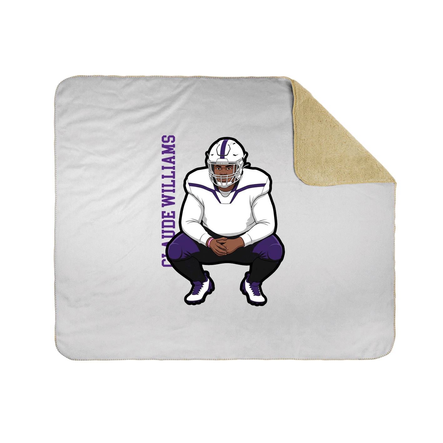 Throw Blanket — Name Vertical in White