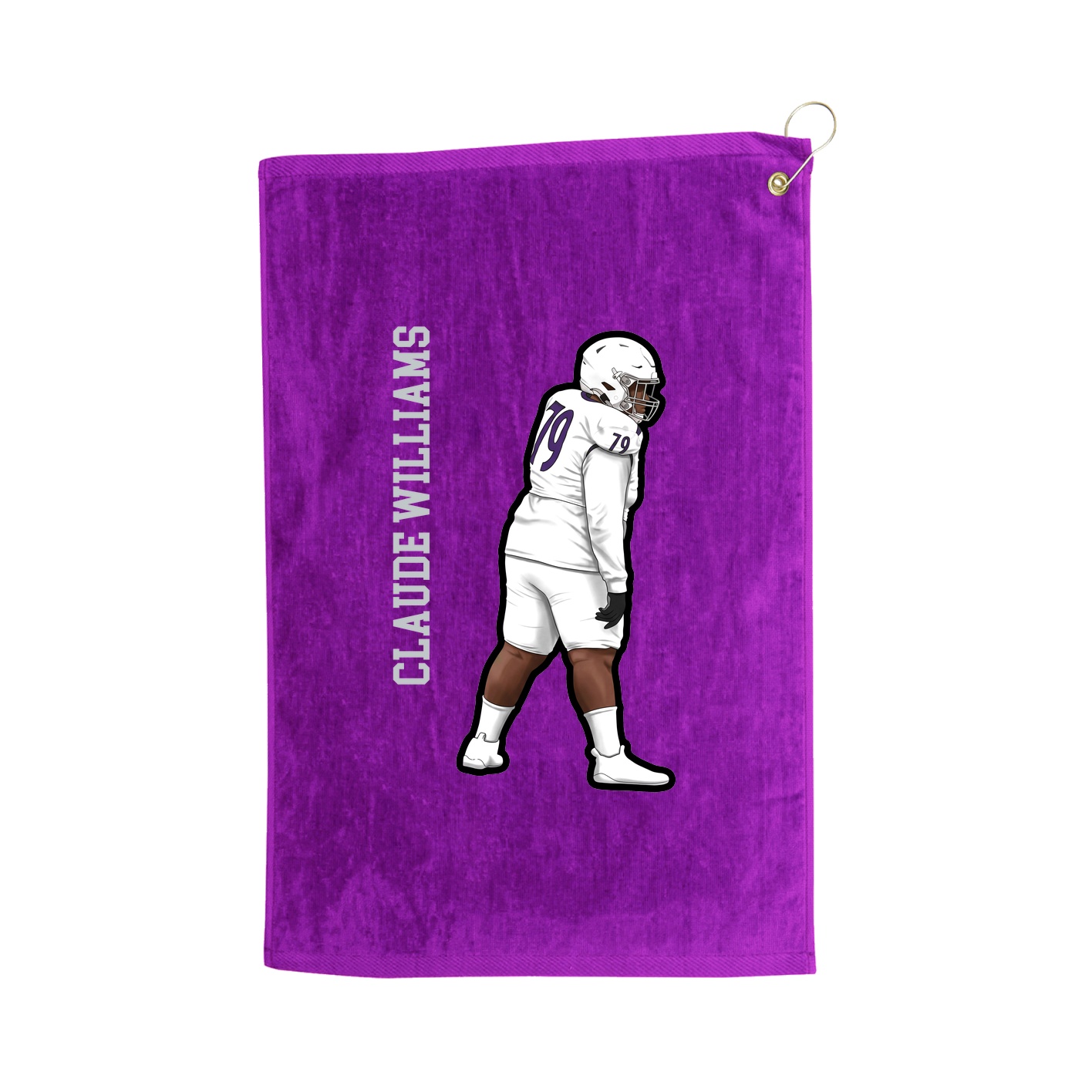 Golf Towel — Name Vertical in Purple