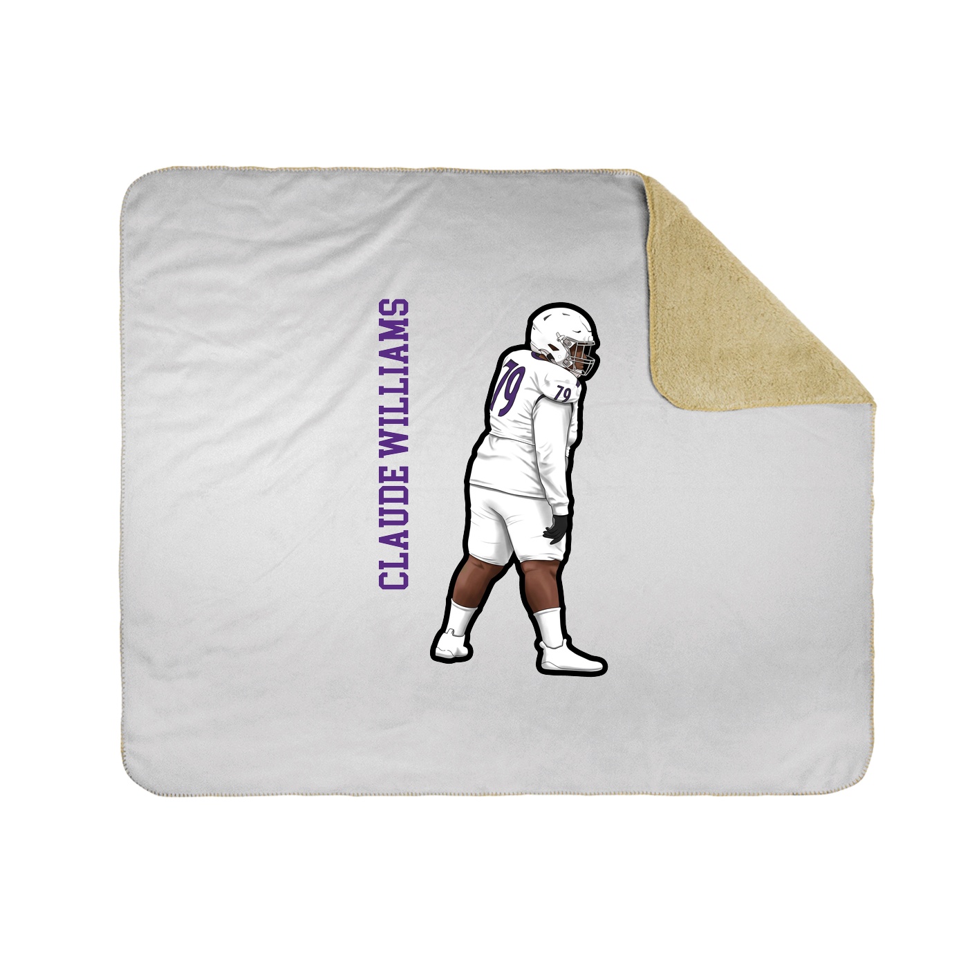 Throw Blanket — Name Vertical in White