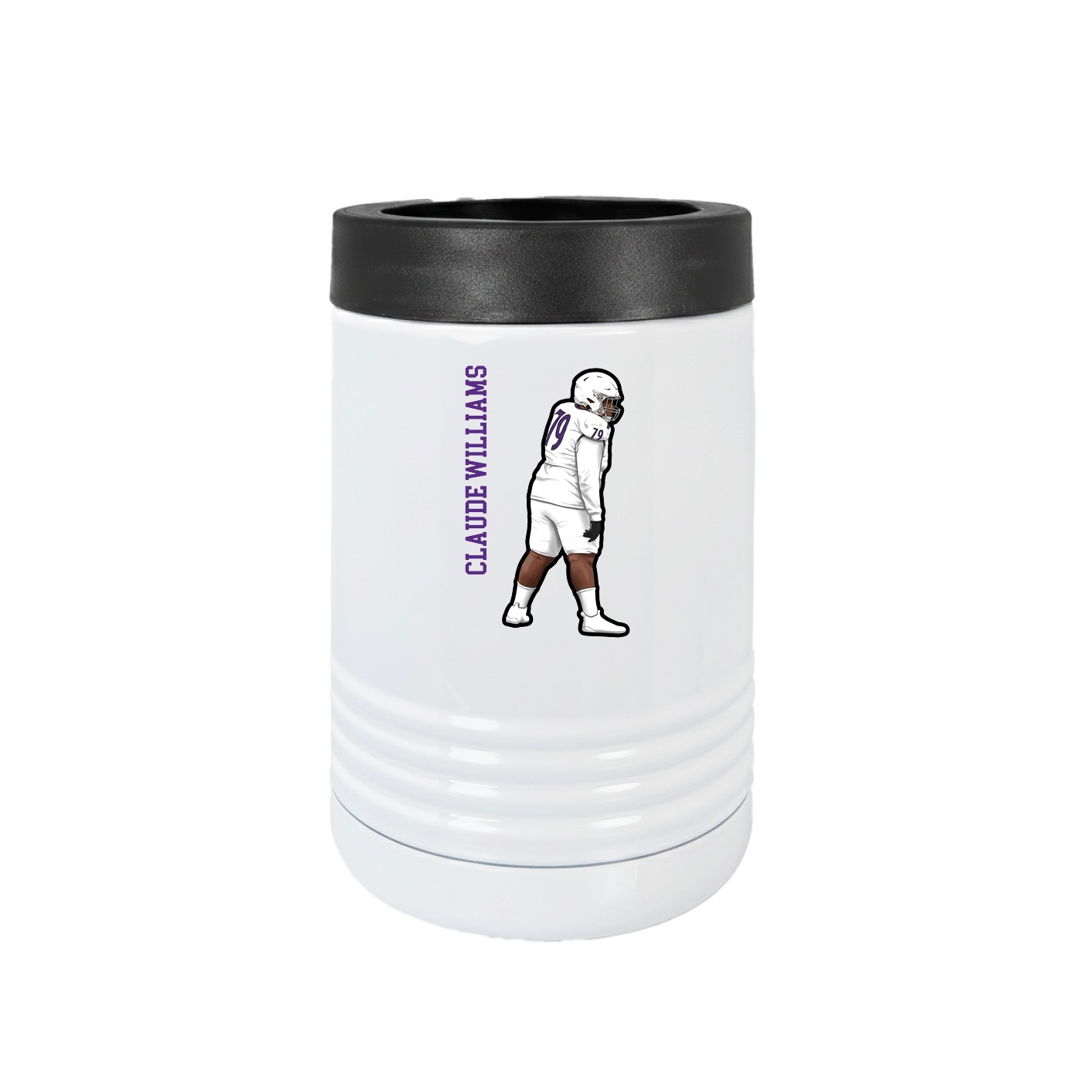 Beverage Holder — Name Vertical in White