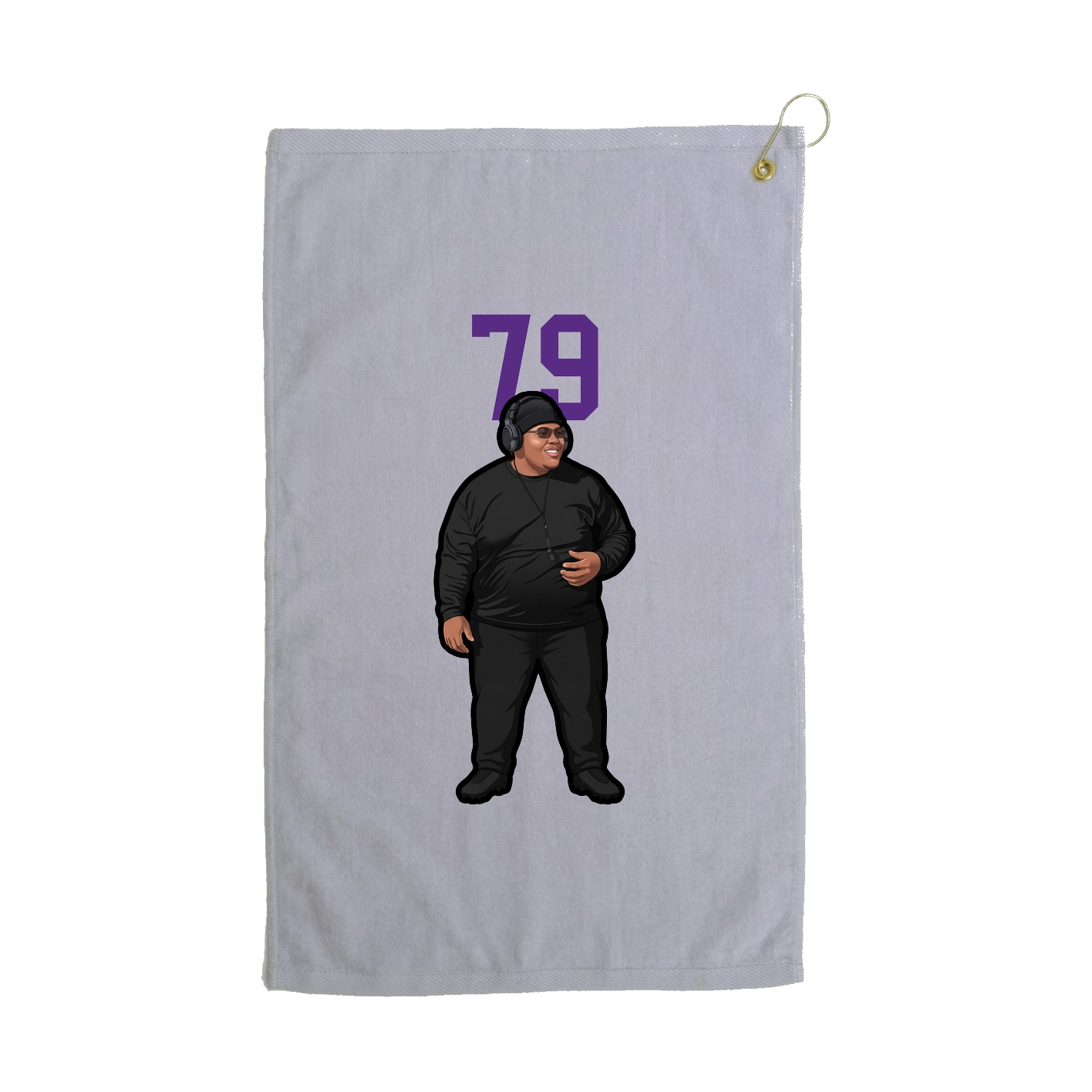 Golf Towel — Number Top in Grey