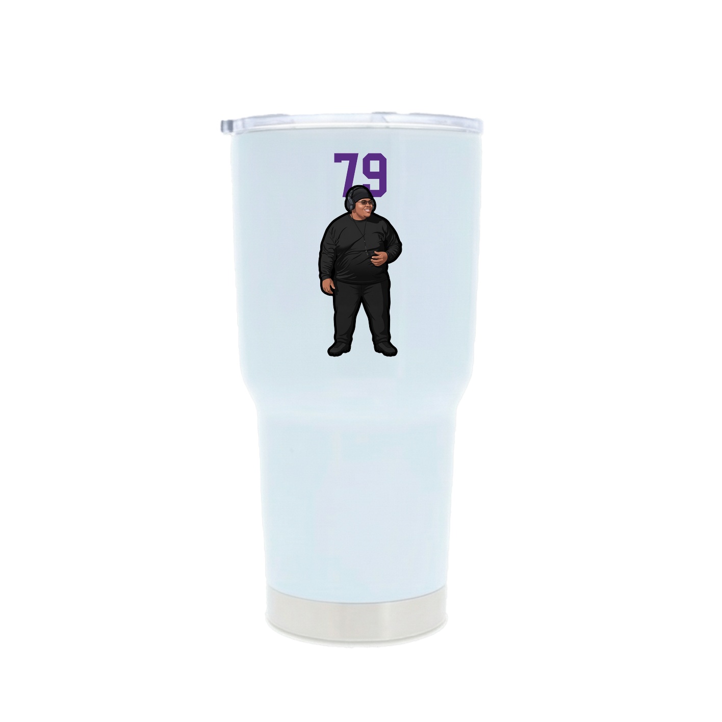 30oz Stainless Steel Tumbler — Number Top in White