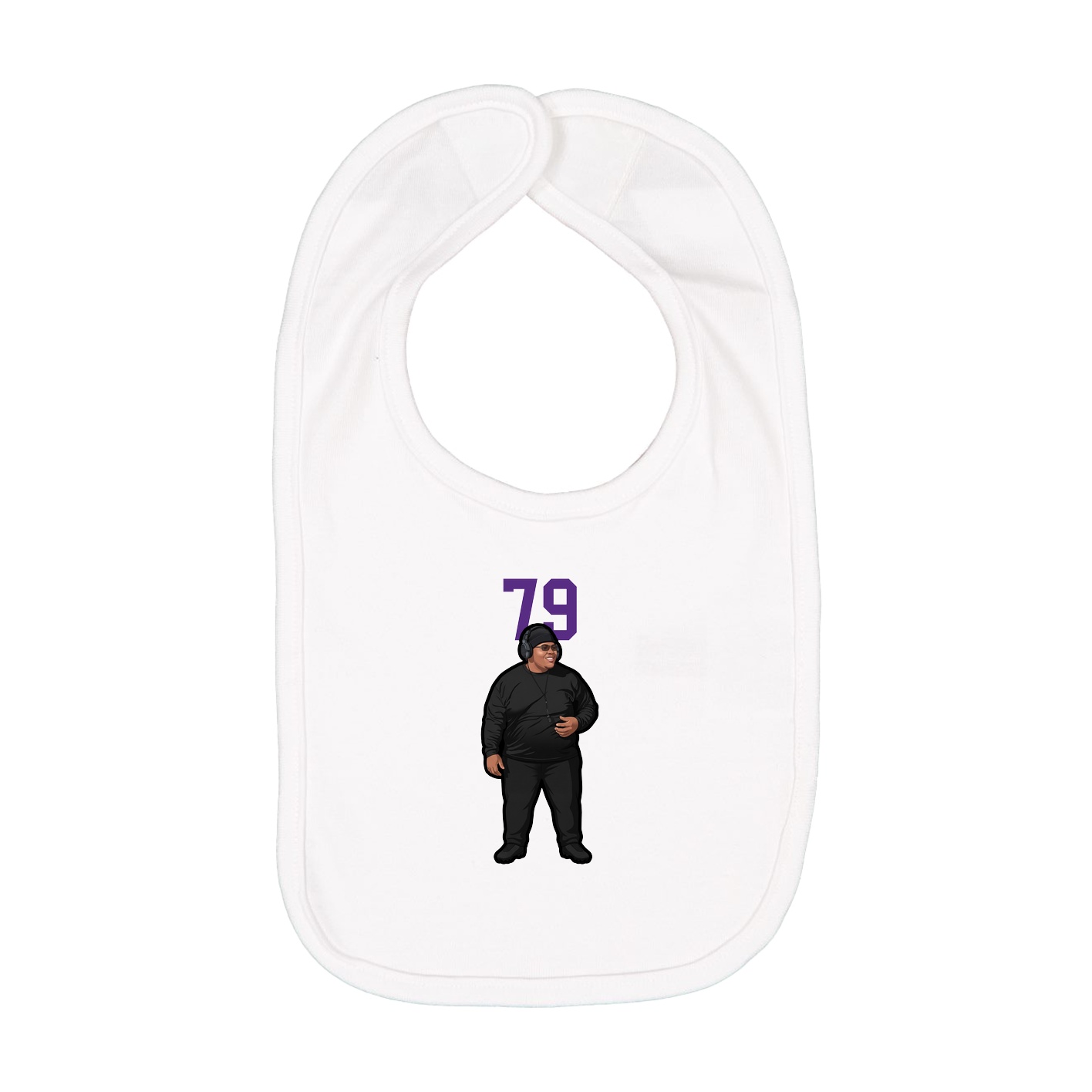 Infant Bib — Number Top in White