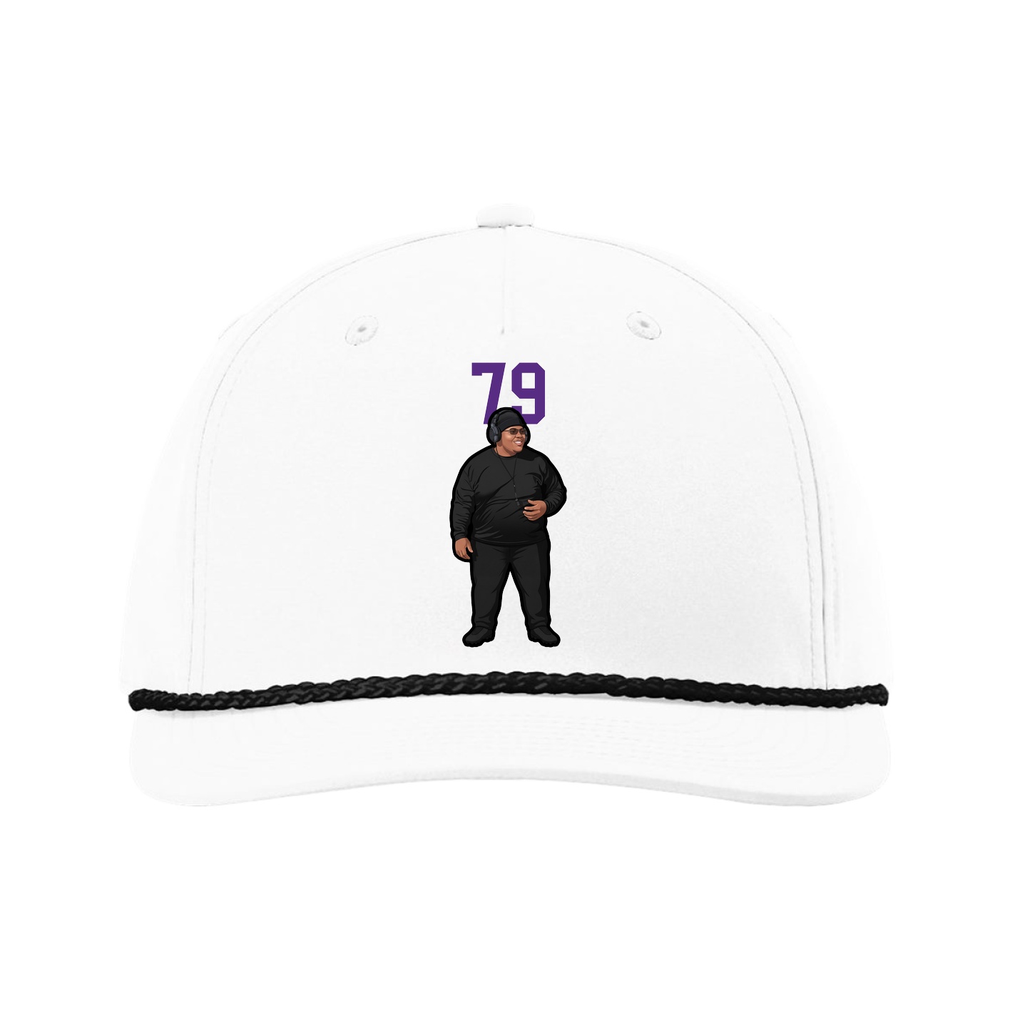 Five-Panel Classic Rope Cap — Number Top in White